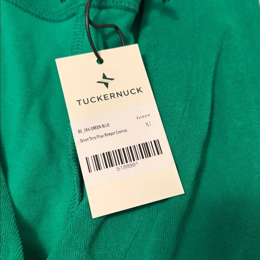 Tuckernuck Emerald Green Romper with Blue Accents - Picture 3 of 4